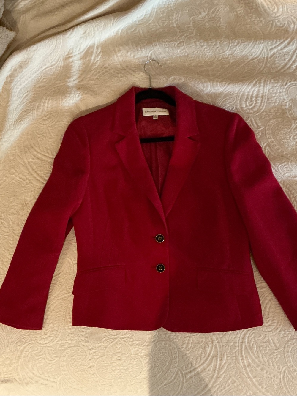 Jones New York Vibrant Red Two-Button Blazer